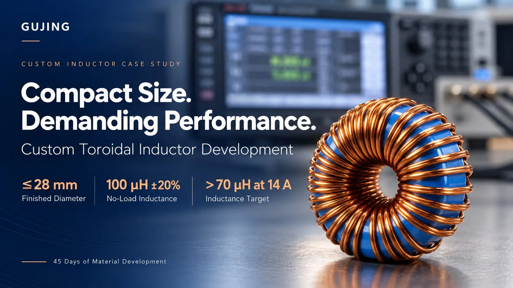 Gujing Develops a Custom 28 mm Toroidal Inductor for a Japanese Customer